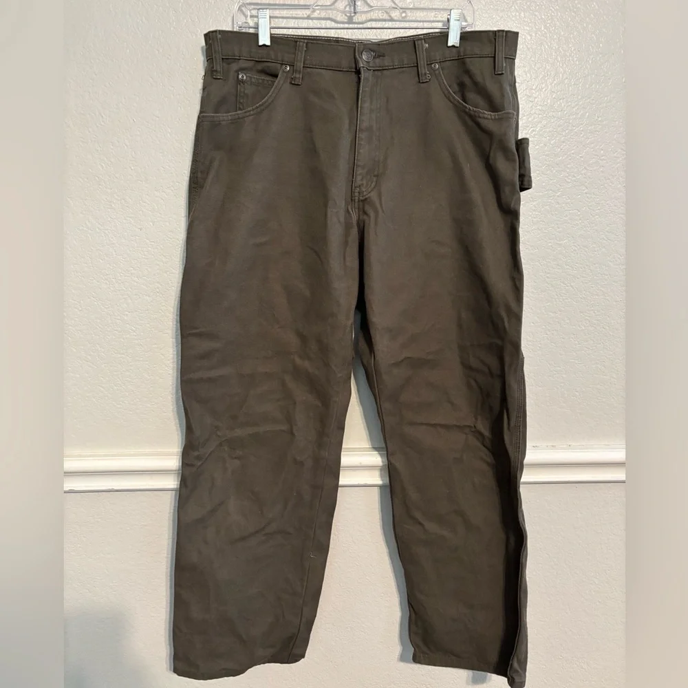 Dickies Olive Green Men’s Carpenter Jeans Size 36x30